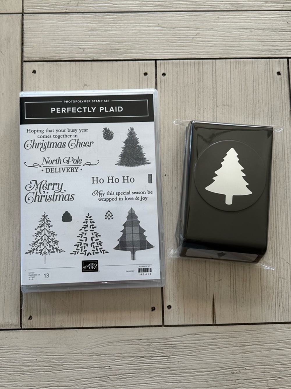 Stampin’ Up! Perfectly Plaid Stamp Set + Pine Tree Punch